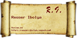 Resser Ibolya névjegykártya